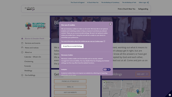 Screenshot of the The Parochial Church Council Of The Ecclesiastical Parish Of Blurton & Dresden website