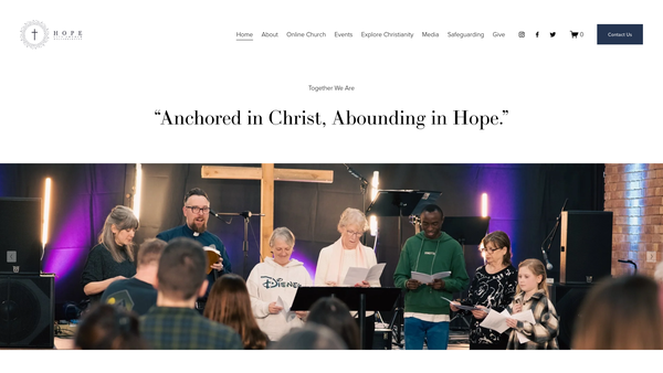 Screenshot of the Hope City Church website