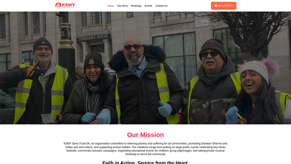 Screenshot of the Ksmy Seva Trust UK website