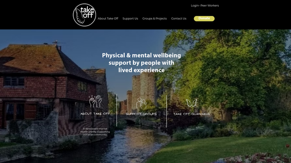 Screenshot of the Take Off website