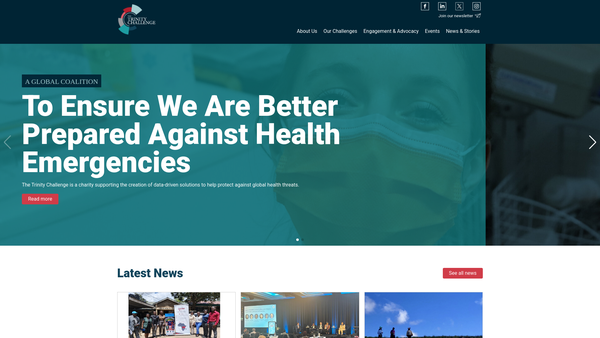 Screenshot of the The Trinity Challenge website