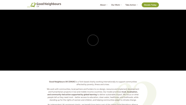 Screenshot of the Good Neighbours UK website