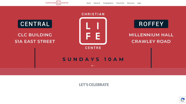 Screenshot of the Christian Life Centre Horsham CIO website