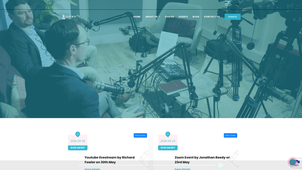 Screenshot of the International Centre For World Peace website