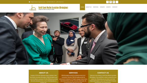 Screenshot of the Cutchi Sunni Muslim Association (Birmingham) website