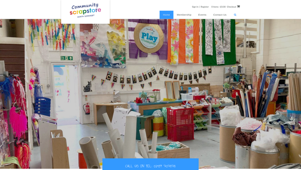 Screenshot of the Community Scrapstore North Somerset website
