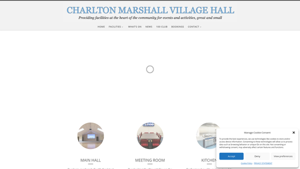 Screenshot of the Charlton Marshall Village Hall website