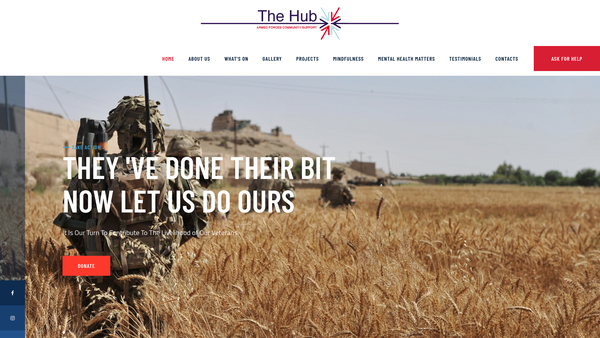 Screenshot of the Armed Forces Community Support Hub (Devon) website