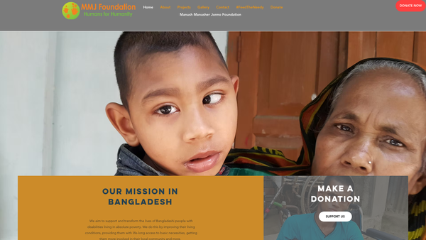 Screenshot of the Manush Manusher Jonno Foundation website