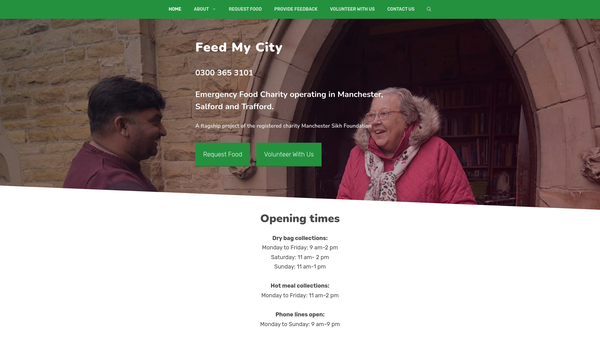 Screenshot of the Manchester Sikh Foundation website