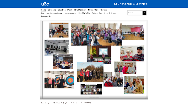 Screenshot of the Scunthorpe & District U3A website