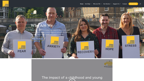 Screenshot of the Mind Over Cancer website