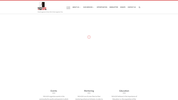 Screenshot of the Youth Against Crime Not Crime Against You website