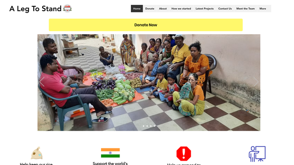 Screenshot of the A Leg To Stand, A Hand To Feed website