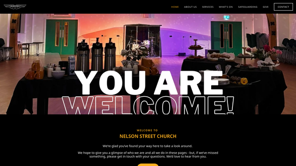 Screenshot of the Nelson Street Church Rochdale website