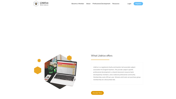 Screenshot of the Litdriveuk website