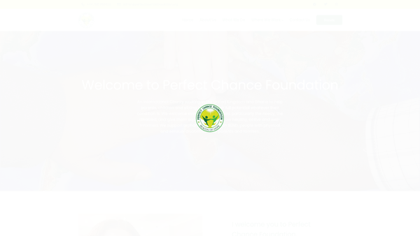 Screenshot of the Perfect Chance Foundation website