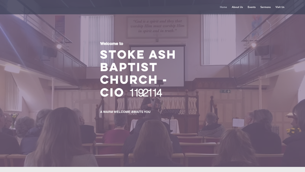 Screenshot of the Stoke Ash Baptist Church website