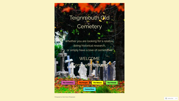 Screenshot of the Teignmouth Old Cemetery website