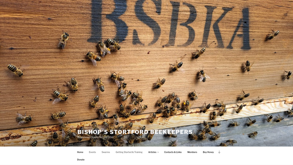 Screenshot of the Bishop's Stortford Beekeepers Association website