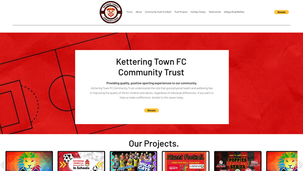 Screenshot of the Kettering Town F.C. Community Trust website