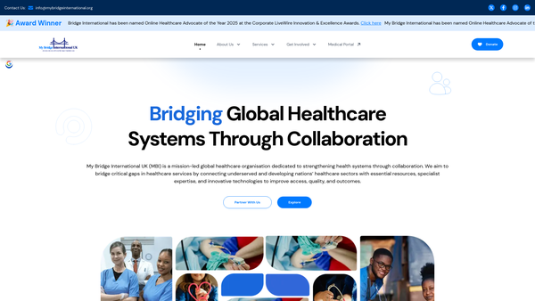 Screenshot of the My Bridge International UK website