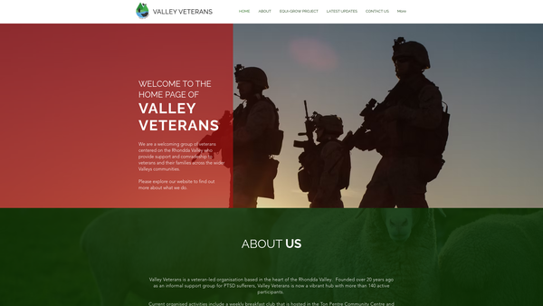 Screenshot of the Valley Veterans website