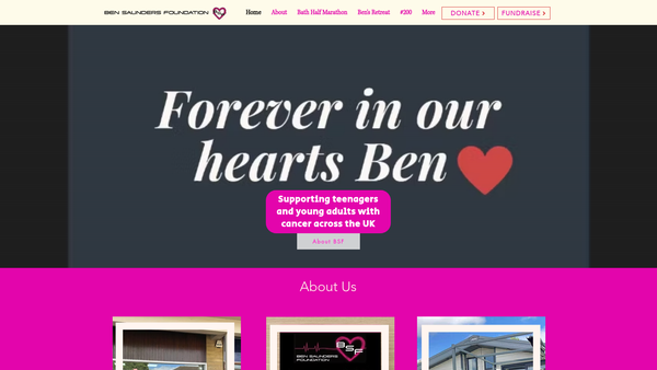 Screenshot of the Ben Saunders Foundation website