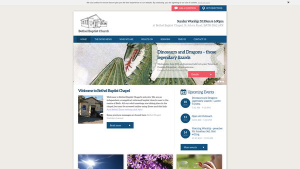 Screenshot of the Bethel Baptist Chapel website