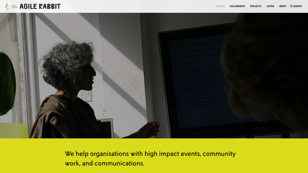 Screenshot of the Agile Rabbit - South West Science And Culture website