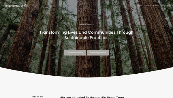 Screenshot of the The Green Foundation website