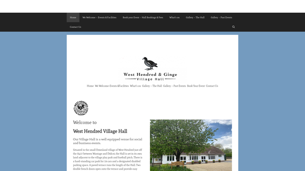 Screenshot of the The West Hendred Village Hall website