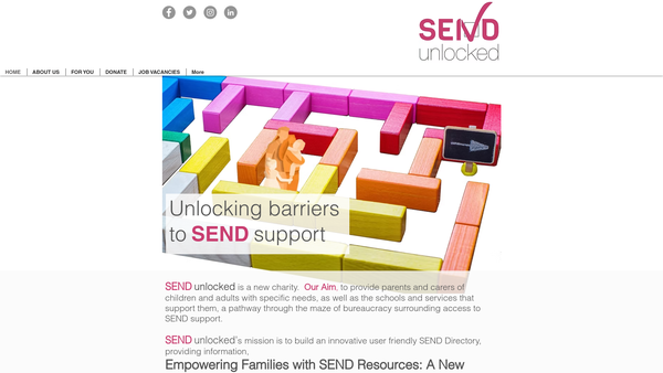 Screenshot of the Send Unlocked website