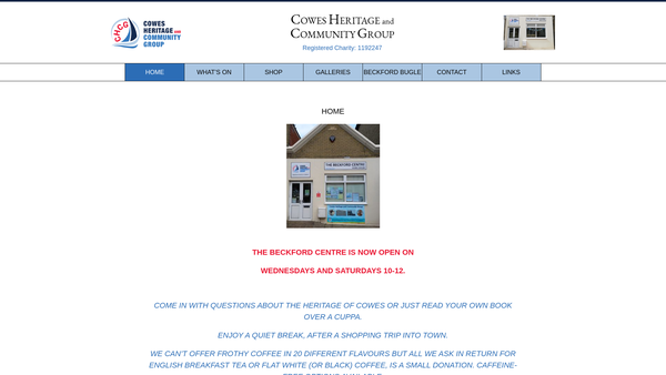 Screenshot of the Cowes Heritage And Community Group website