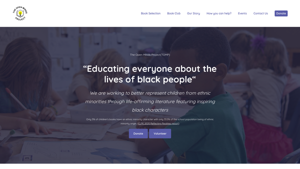 Screenshot of the The Open Minds Project website