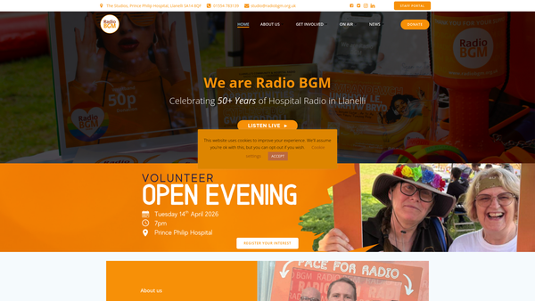 Screenshot of the Radio Bgm website