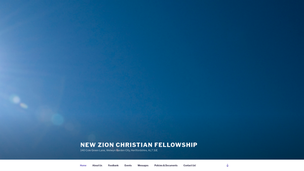 Screenshot of the New Zion Christian Fellowship website