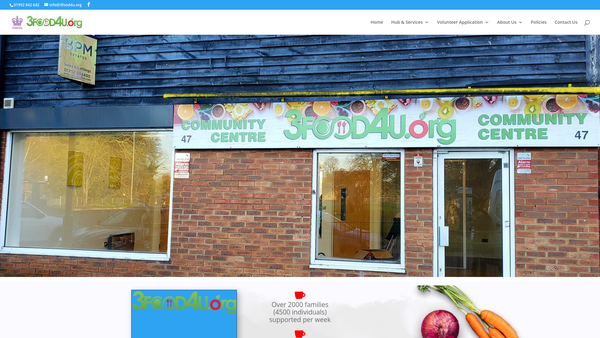 Screenshot of the 3food4u website