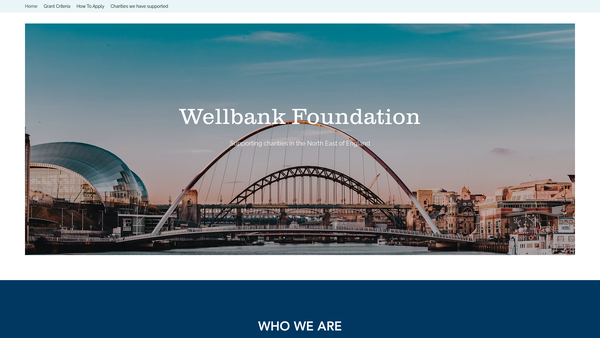 Screenshot of the Wellbank Foundation website