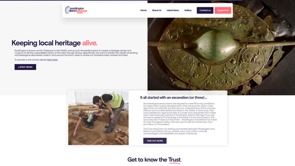 Screenshot of the Pocklington District Heritage Trust website