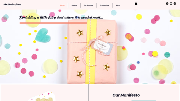 Screenshot of the The Shoebox Fairies website