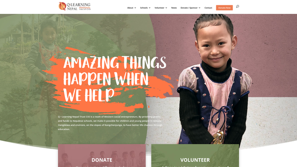Screenshot of the Q. Learning Nepal Trust CIO website