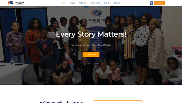 Screenshot of the Power Of The Mind Networks website