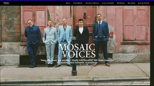 Screenshot of the Mosaic Voices website