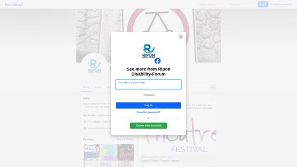 Screenshot of the Ripon Disability Forum website