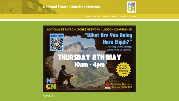 Screenshot of the National Estate Churches Network website