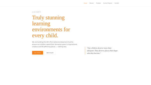 Screenshot of the Educational Wealth Fund website