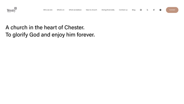 Screenshot of the Trinity Church Chester website