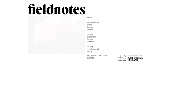 Screenshot of the Fieldnotes website