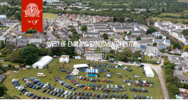 Screenshot of the West Of England Bandsmen's Festival website